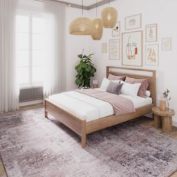 Kukoon Distressed Grey Soft Washable & Liquid Repellent Living Room Area Rug in Taupe - Size: 80 cm x 300 cm - thumbnail 3