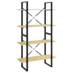 Berkfield Home Decorative 4-Tier Book Cabinet 80x30x140 cm Solid Pine Wood in Natural - Size: 80 x 30 x 140 cm - thumbnail 3