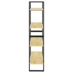 Berkfield Home Decorative 4-Tier Book Cabinet 80x30x140 cm Solid Pine Wood in Natural - Size: 80 x 30 x 140 cm - thumbnail 6