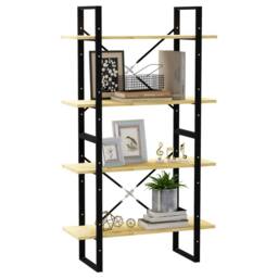 Berkfield Home Decorative 4-Tier Book Cabinet 80x30x140 cm Solid Pine Wood in Natural - Size: 80 x 30 x 140 cm - thumbnail 4
