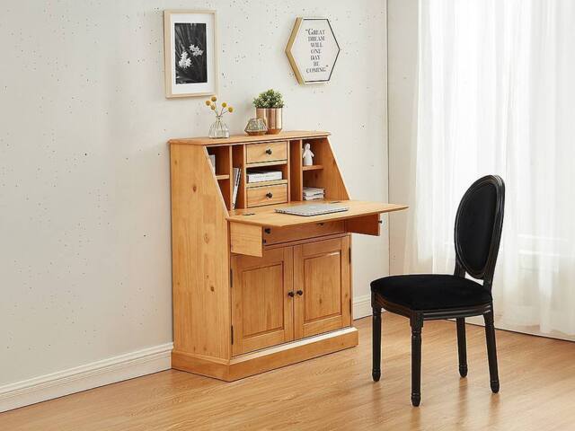 Vente-unique Writing Bureau In Pine & MDF - Light Natural - CLEORE in Light Oak - image 1