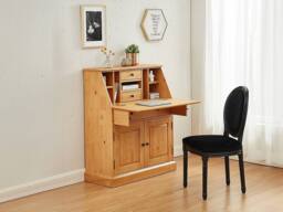 Vente-unique Secretary Desk - Pine & MDF - Light Natural Colour - CLEORE in Light Oak