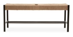 Orsina Natural Elegance of Bench, Sturdy & Durable Handwoven Bench, Minimalist Design Simple Bench in Black - thumbnail 6