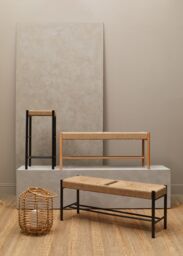 Orsina Natural Elegance of Bench, Sturdy & Durable Handwoven Bench, Minimalist Design Simple Bench in Black - thumbnail 5