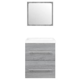 Berkfield Home Sink Cabinet with Built-in Basin Grey Sonoma Engineered Wood - thumbnail 6