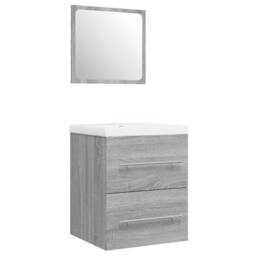 Berkfield Home Sink Cabinet with Built-in Basin Grey Sonoma Engineered Wood - thumbnail 4