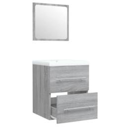 Berkfield Home Sink Cabinet with Built-in Basin Grey Sonoma Engineered Wood - thumbnail 5