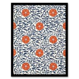 Artery8 Owen Jones Simple Red Flower Bloom Pattern Framed Wall Art Print in White - Size: A4 - thumbnail 1