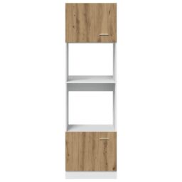 Berkfield Home Microwave Cabinet Lyon Artisan Oak 60x57x207 cm Engineered Wood in Brown - Size: 60 x 57 x 207 cm - thumbnail 6