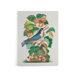 "Artery8 Nuthatch Bird Hazel Oak & Bramble Bolton Canvas Wall Art - Size: W18"" x H24""" - thumbnail 1