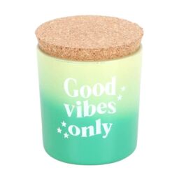 Something Different Good Vibes Only Bergamot & Mandarin Candle in Light Green - thumbnail 2