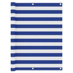 Berkfield Home Balcony Screen White & Blue 120x600 cm Oxford Fabric - thumbnail 2