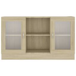 Berkfield Home Vitrine Cabinet Sonoma Oak 120x30.5x70 cm Engineered Wood in Light Beige - thumbnail 6
