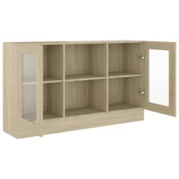 Berkfield Home Vitrine Cabinet Sonoma Oak 120x30.5x70 cm Engineered Wood in Light Beige - thumbnail 5
