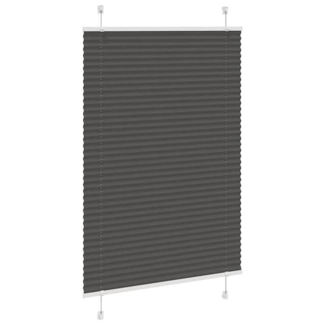 Berkfield Home Pleated Blind Black 95x100 cm Fabric Width 94.4 cm Polyester - image 1