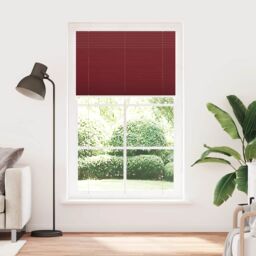 Berkfield Home Pleated Blind Bordeaux Red 120x200 cm Fabric Width 119.4 cm Polyester - thumbnail 2