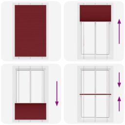 Berkfield Home Pleated Blind Bordeaux Red 120x200 cm Fabric Width 119.4 cm Polyester - thumbnail 5