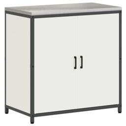Berkfield Home with Shelf with Storage with Door Adjustable 2 pcs White Cold-rolled steel - thumbnail 6