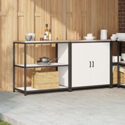 Berkfield Home with Shelf with Storage with Door Adjustable 2 pcs White Cold-rolled steel - thumbnail 4