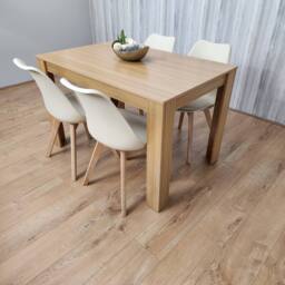 KOSY KOALA Dining Table & 4 Cream Tulip Chairs Kitchen Wood Oak Effect Table Kitchen Dining Set - thumbnail 5