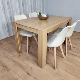 KOSY KOALA Dining Table & 4 Cream Tulip Chairs Kitchen Wood Oak Effect Table Kitchen Dining Set - thumbnail 3