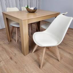 KOSY KOALA Dining Table & 4 Cream Tulip Chairs Kitchen Wood Oak Effect Table Kitchen Dining Set - thumbnail 4