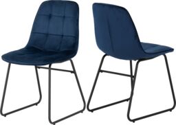 Seconique Athens Medium Oak Rectangular Dining Set with Lukas Chairs in Blue - thumbnail 4
