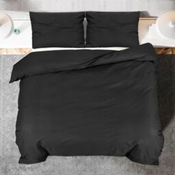 Berkfield Home Duvet Cover Set Black 155x220 cm Cotton - thumbnail 5