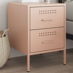 Berkfield Home Bedside Cabinet Pink 36x39x50.5 cm Steel