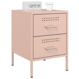 Berkfield Home Bedside Cabinet Pink 36x39x50.5 cm Steel - thumbnail 4
