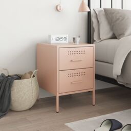 Berkfield Home Bedside Cabinet Pink 36x39x50.5 cm Steel - thumbnail 3
