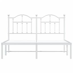 Berkfield Home Metal Bed Frame with Headboard White 140x200 cm - thumbnail 5