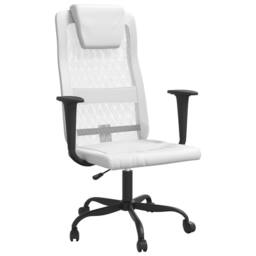 Berkfield Home Office Chair White Mesh Fabric & Faux Leather - thumbnail 2