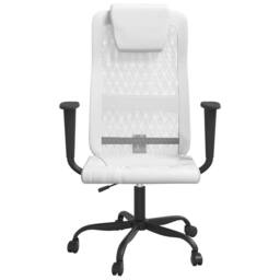 Berkfield Home Office Chair White Mesh Fabric & Faux Leather - thumbnail 3