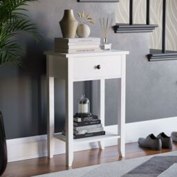 Home Discount Vida Designs Windsor Wooden Console Table Hallway with drawers in White - Size: Small - thumbnail 1