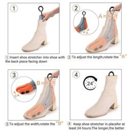 Kelvenix s Adjustable High-Top Shoes Stretcher Portable Shoe Boot Tree Shaper in Orange - Size: Small - thumbnail 3