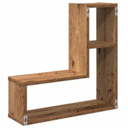Berkfield Home Wall Cube Shelves 2 pcs Old Wood 50x15x50 cm Engineered Wood in Brown - Size: 50 x 15 x 50 cm - thumbnail 7