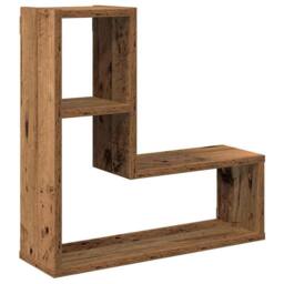 Berkfield Home Wall Cube Shelves 2 pcs Old Wood 50x15x50 cm Engineered Wood in Brown - Size: 50 x 15 x 50 cm - thumbnail 4