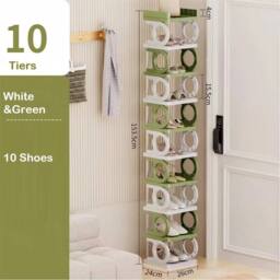 SPETLEK 10 Tier Shoe Rack Stand Storage Shelf Slim Tall Footwear Organiser - thumbnail 2