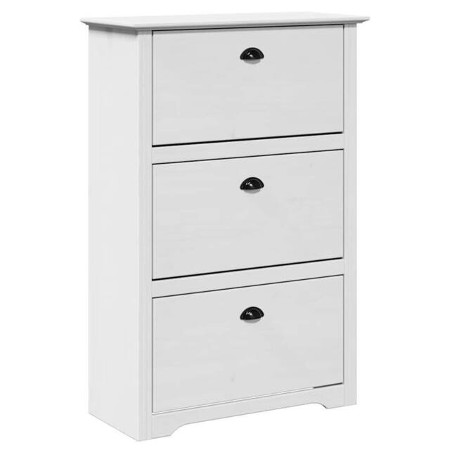 Berkfield Home Shoe Rack BODO White 80x35x118 cm - Size: 80 x 35 x 118 cm - image 1