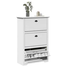 Berkfield Home Shoe Rack BODO White 80x35x118 cm - Size: 80 x 35 x 118 cm - thumbnail 2