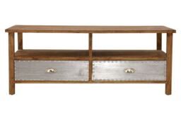 Orsina Two Drawer Coffee Table, Modern Coffe Table, 2 Metal Drawer Solid Wood Coffee Table, Rustic Coffee Table in Natural - thumbnail 6