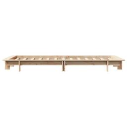 Berkfield Home Bed Frame without Mattress 75x190 cm Small Single Solid Wood Pine in Natural - thumbnail 5