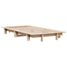 Berkfield Home Bed Frame without Mattress 75x190 cm Small Single Solid Wood Pine in Natural - thumbnail 3