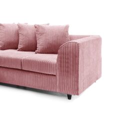 Furnishings For Less UK Ferguson 5 Seater Fabric Corner Sofa L Shaped Jumbo Cord - Scatter Back in Pink - thumbnail 3