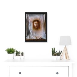 Artery8 Domenico Fetti Italian Veil Veronica Jesus Christian Artwork Framed Wall Art Print A4 in Black - thumbnail 2