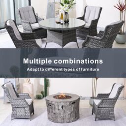 Direct Wicker 2-Piece Garden Detachable Aluminium Rattan Chairs in Grey - Size: 1 Pack - thumbnail 3