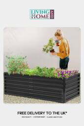 Living and Home Outdoor Metal Raised Garden Bed in Black - thumbnail 5