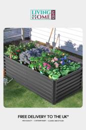 Living and Home Outdoor Metal Raised Garden Bed in Black - thumbnail 3