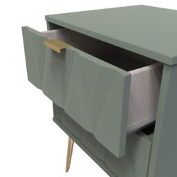 Ready Assembled 2 U Dallas 2 Drawer Bedside Cabinet (Ready Assembled) in Pale Green - Size: Small - thumbnail 6